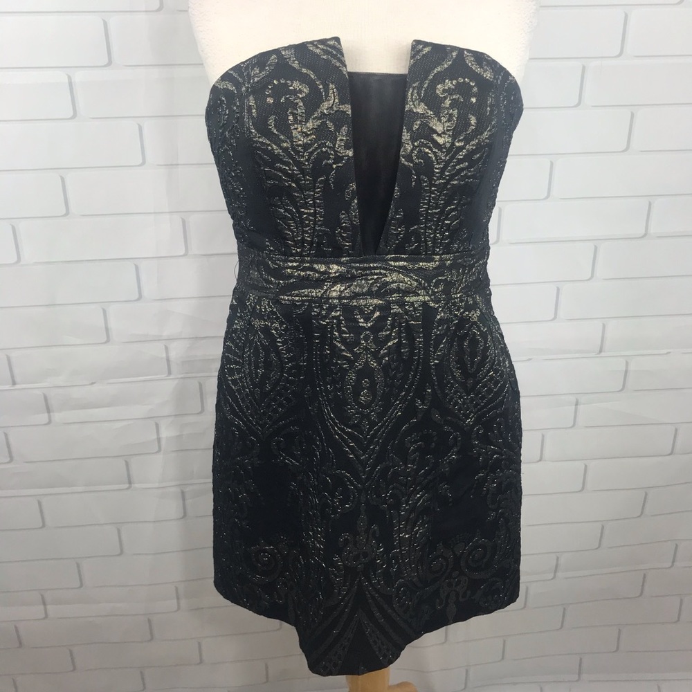 Express metallic dress 12 tube halter holiday blac
